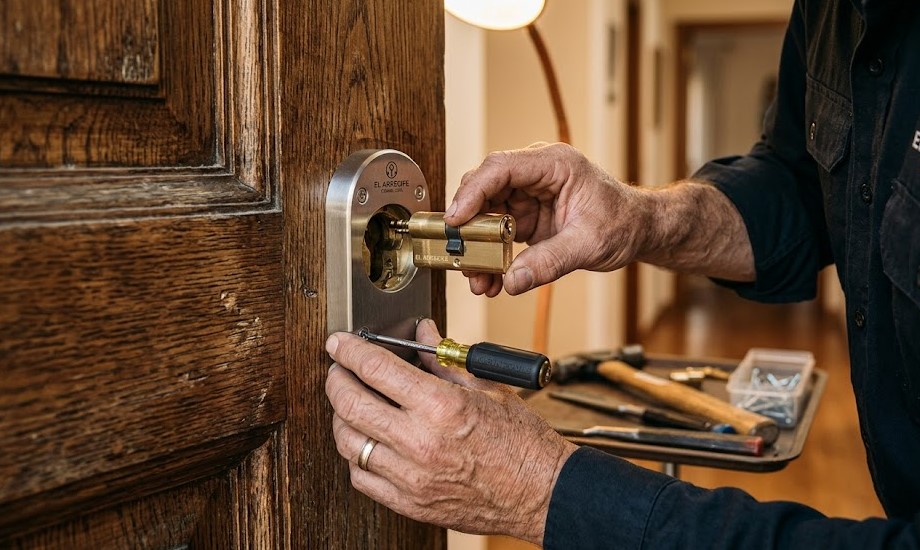 Instalación de escudo protector y cerrojo de seguridad en vivienda